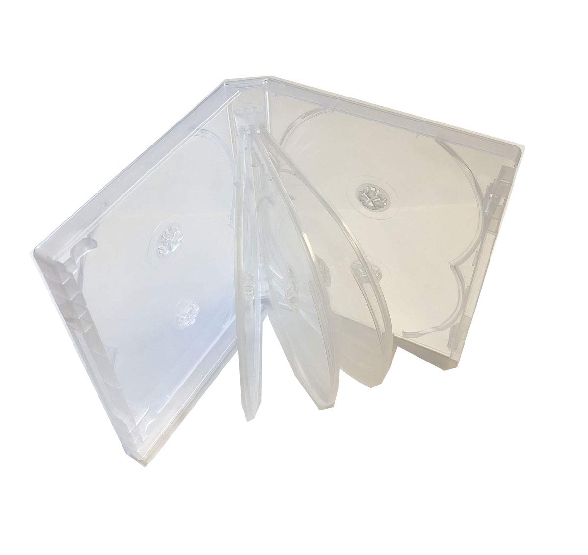 1 New 25mm Clear DVD Replacement Case Hold 10 Discs with Flap Trays