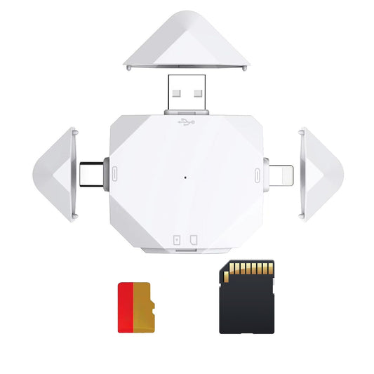 Portable 5-in-1 SD and TF Card Reader for Devices