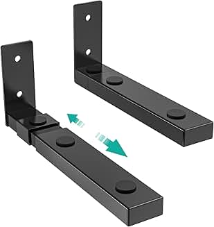 Center channel speaker wall mount, adjustable arms, black