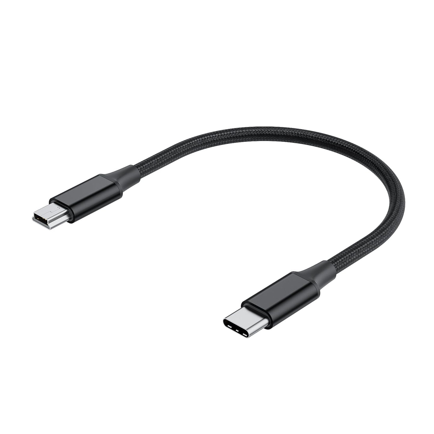 USB C to Mini USB Cable, 0.25M, Braided, Data & Charging