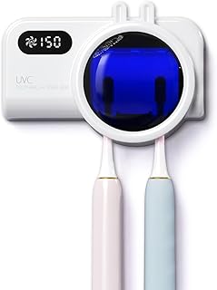 Wall-Mounted Toothbrush Holder with UV Sanitizer and Air Drying