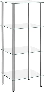 4-Tier Glass Shelf Stand for Bathroom and Bedroom