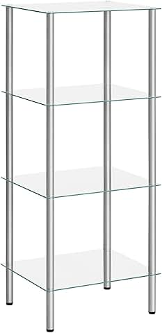 4-Tier Glass Shelf Stand for Bathroom and Bedroom