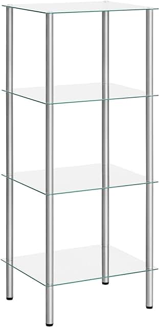 4-Tier Glass Shelf Stand for Bathroom and Bedroom