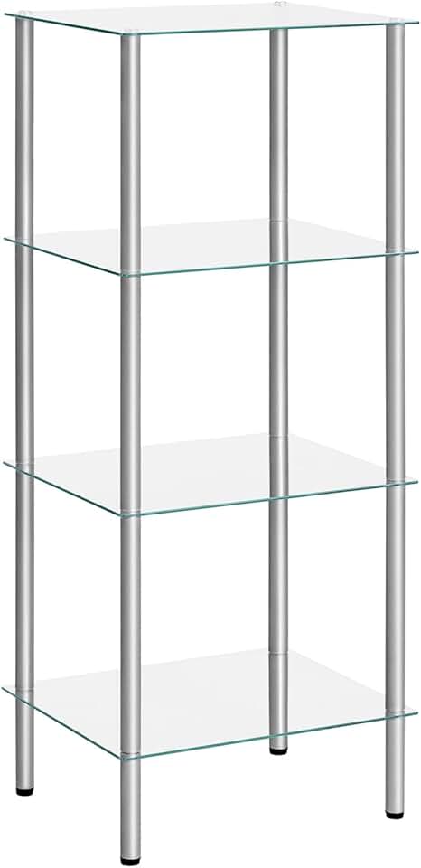 4-Tier Glass Shelf Stand for Bathroom and Bedroom