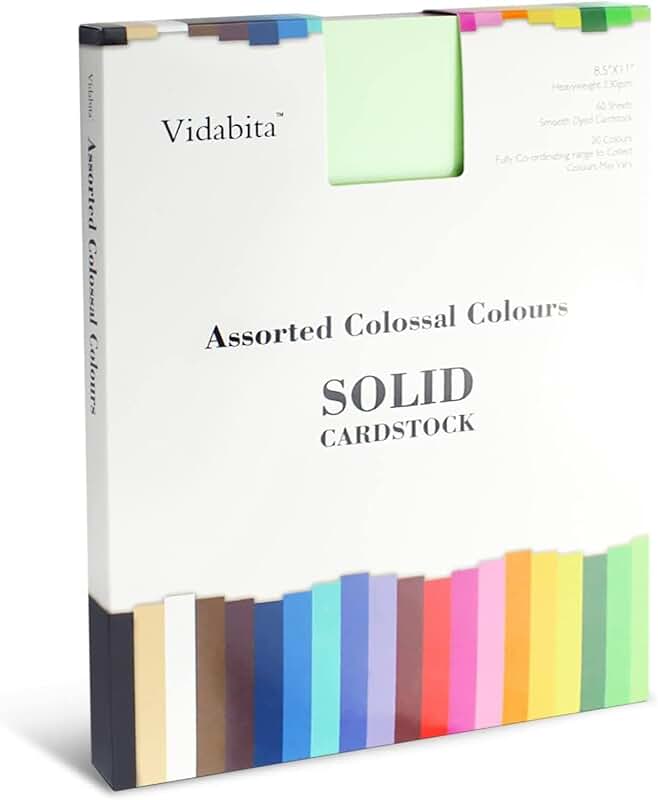 60 Sheets of Assorted Colored Cardstock, 8.5 x 11, 230gsm