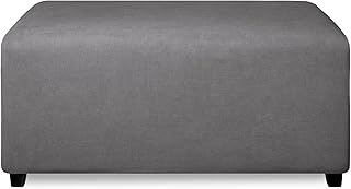 Soft Stretch Ottoman Cover for Foot Stool or Storage, Gray