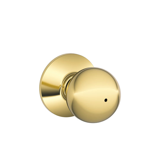 F40 ORB 605 Orbit Door Knob, Privacy Lock, Bright Br