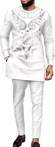 Traditional African Men's Dashiki Suit for Formal and Casual Wear