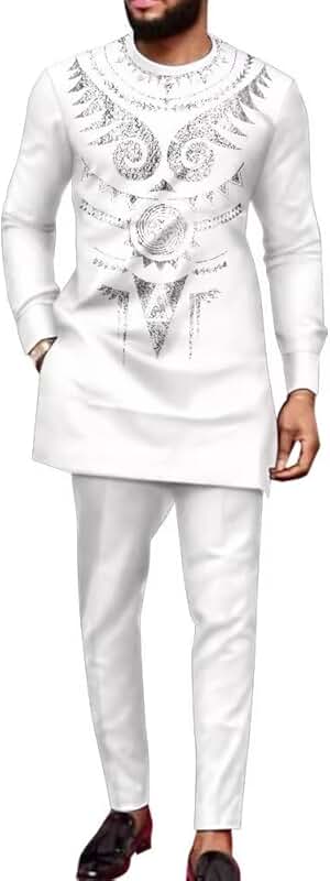 Traditional African Men's Dashiki Suit for Formal and Casual Wear