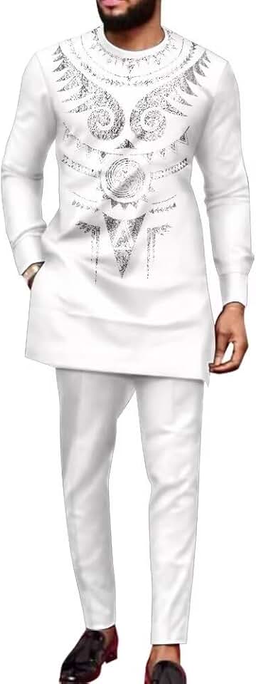 Traditional African Men's Dashiki Suit for Formal and Casual Wear