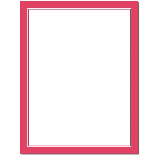 Red Border Letterhead Paper, 25 Sheets