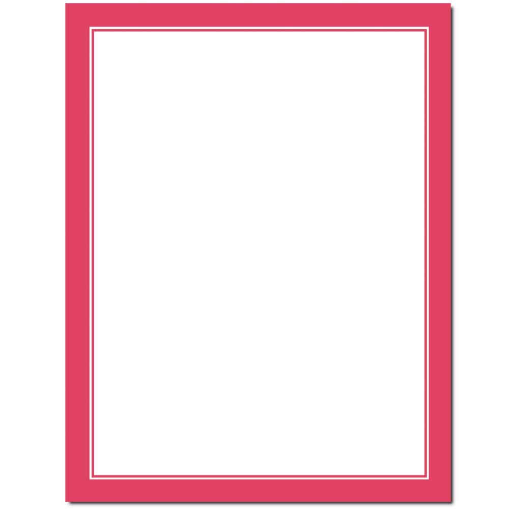 Red Border Letterhead Paper, 25 Sheets