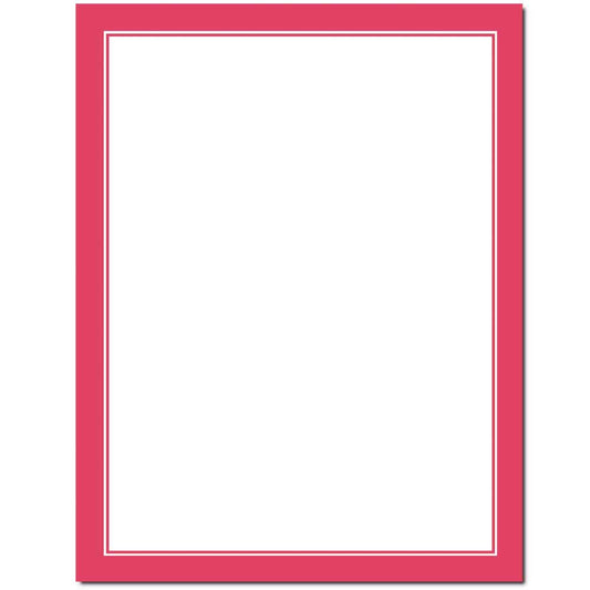 Red Border Letterhead Paper, 25 Sheets