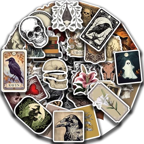 50 Dark Aesthetic Goth Style Stickers for Crafts and Decor