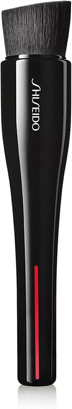 Flat angled foundation brush for precise, streak-free coverage