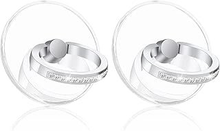 Two Clear Diamond Phone Ring Holders with 360° Rotation