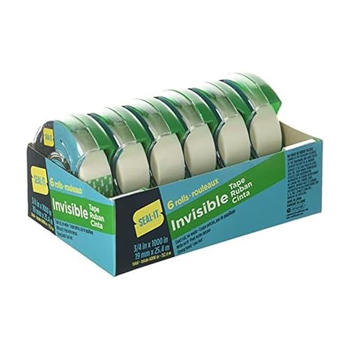 White stationery tape, 3/4 x 1000 inches, 6 rolls