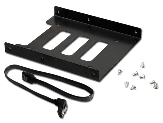2.5 to 3.5 Inch HDD/SSD Mounting Kit with Metal Bracket and SATA Cable