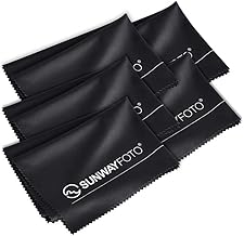 5 Lens Cleaning Cloths, 16" x 12", Black