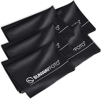 5 Lens Cleaning Cloths, 16" x 12", Black