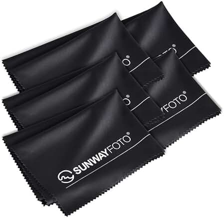 5 Lens Cleaning Cloths, 16" x 12", Black