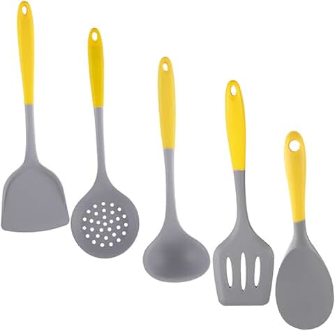 Silicone Cookware Set with Soup Spoon and Rice Paddle