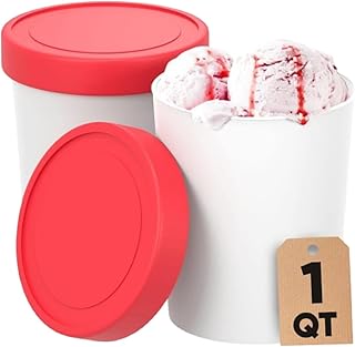 Set of 2 1-Quart Reusable Ice Cream Storage Containers