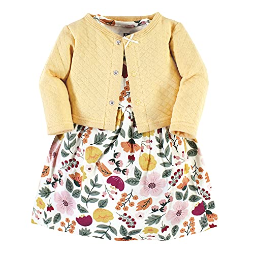 Girls' Quilted Cardigan and Dress, Fall Botanical, 0-3 Months