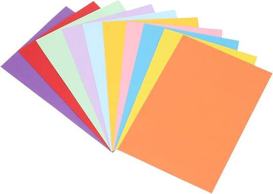 100 Colored Cardstock Sheets for Crafts and Art Projects