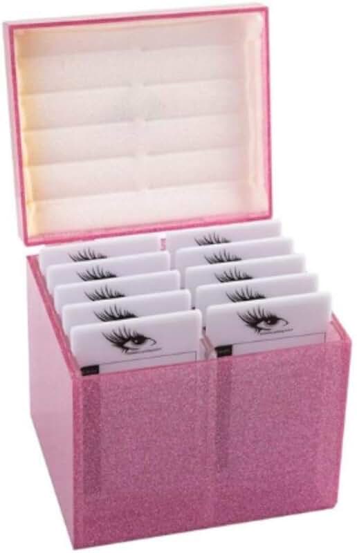 Pink 10-Layer Acrylic Eyelash Storage Box