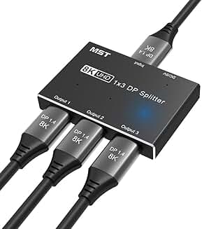 8K DisplayPort Splitter 1 in 3 Out 8K@30Hz 4K@120Hz