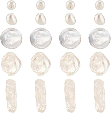 Natural Baroque Keshi Pearl Beads, 20 Pieces