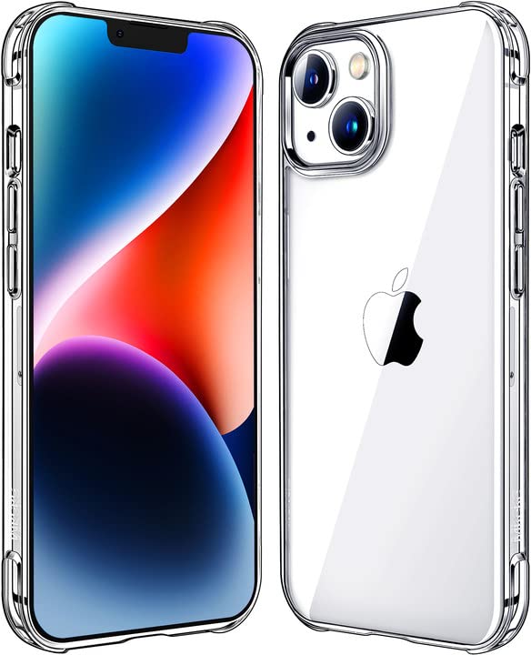 Compatible with iPhone 14 Case for iPhone 13 Case Clear, Transparent Shockproof Protective Bumpers Phone Cases for iPhone 13/14