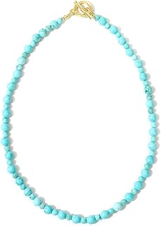Turquoise Magnesite Bead Strand Necklace for Women