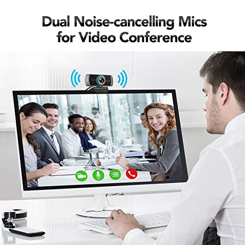 PC 1080P Webcam with Mic. USB Camera for Video Calling & Recording Video Conference/Online Teaching/Business Meeting Compatible with Computer Desktop Laptop MacBook for Windows Android iOS Linux