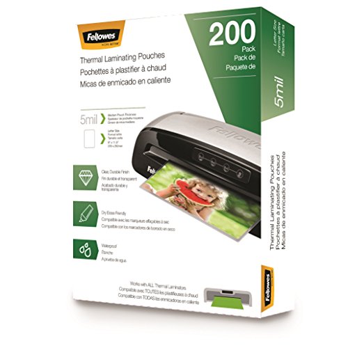 Thermal Laminating Pouches Letter Size 5mil 200 Pack Black/Grey