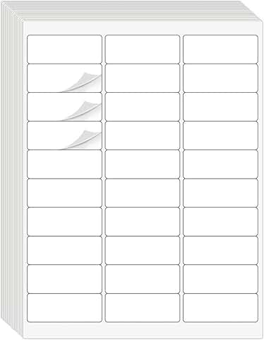 White Printable Label Sheets, 10 Labels per Sheet