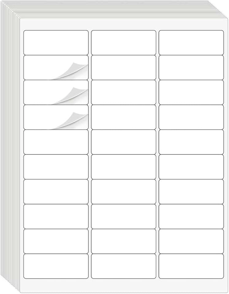 White Printable Label Sheets, 10 Labels per Sheet