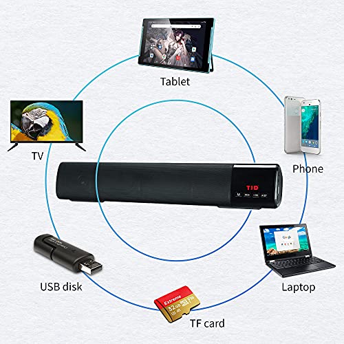 Bluetooth Speakers,Home Audio Sound Bars for TV with Subwoofer, Wireless Speakers with FM, Aux/USB/TF Card Connection, Portable Wireless Speaker for iPhone, Samsung and More