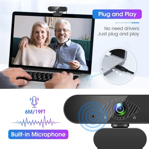 USB Webcam, 1080P Streaming Webcam with Microphone for PC,MAC, Laptop, Plug and Play Web