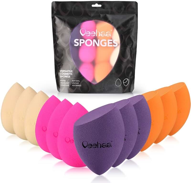Set of 12 Latex-Free Egg-Shaped Makeup Sponges