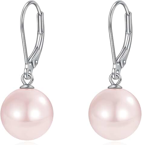Sterling Silver Pearl Drop Earrings for Women