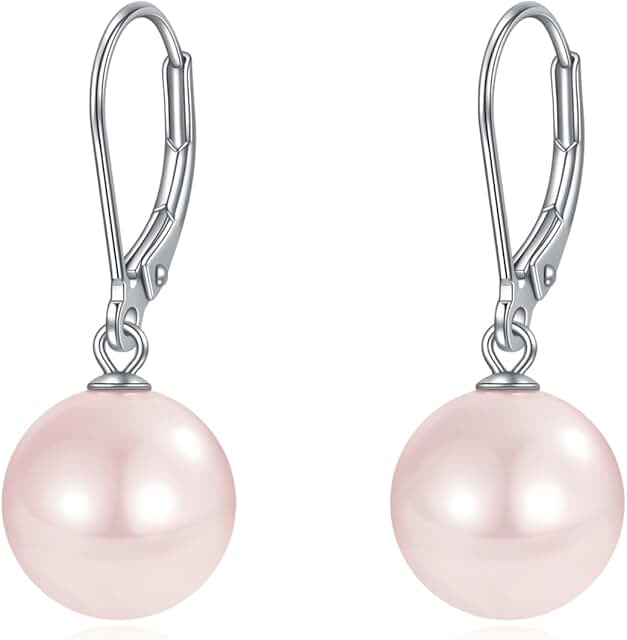 Sterling Silver Pearl Drop Earrings for Women