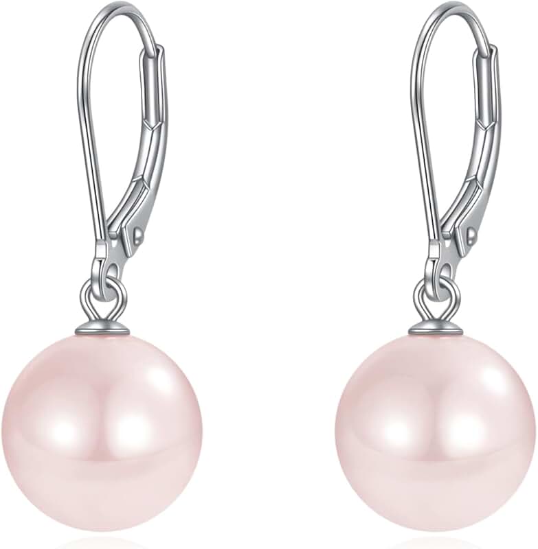 Sterling Silver Pearl Drop Earrings for Women