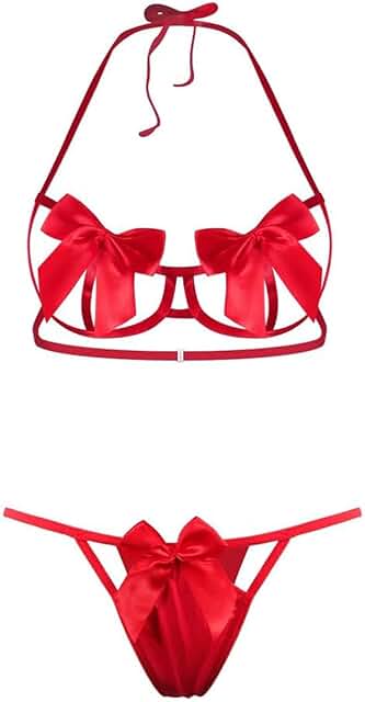 Women’s Bowknot Lingerie Set with Halter Neck and Sleepwear