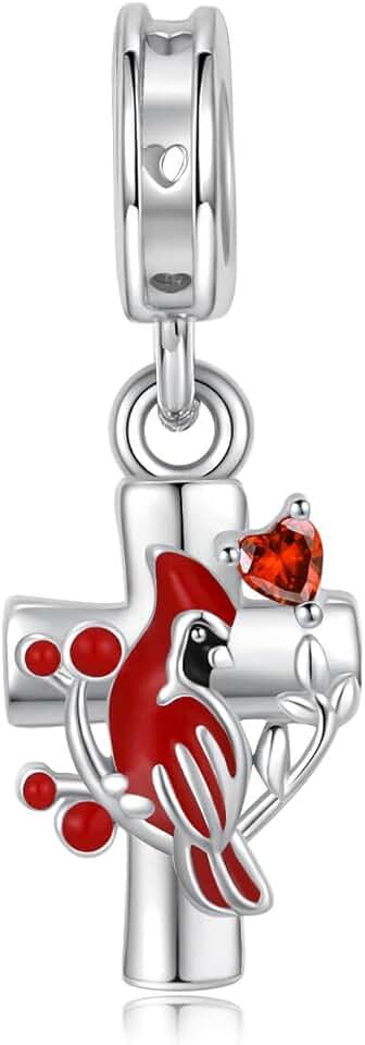 Red Cardinal Charm Bead for Bracelet and Necklace