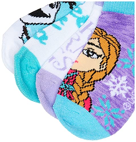 Frozen Girls 5 Pack Shorty Socks, Pink Multi, Fits Sock Size 5-6.5 Fits Shoe Size 4-7.5