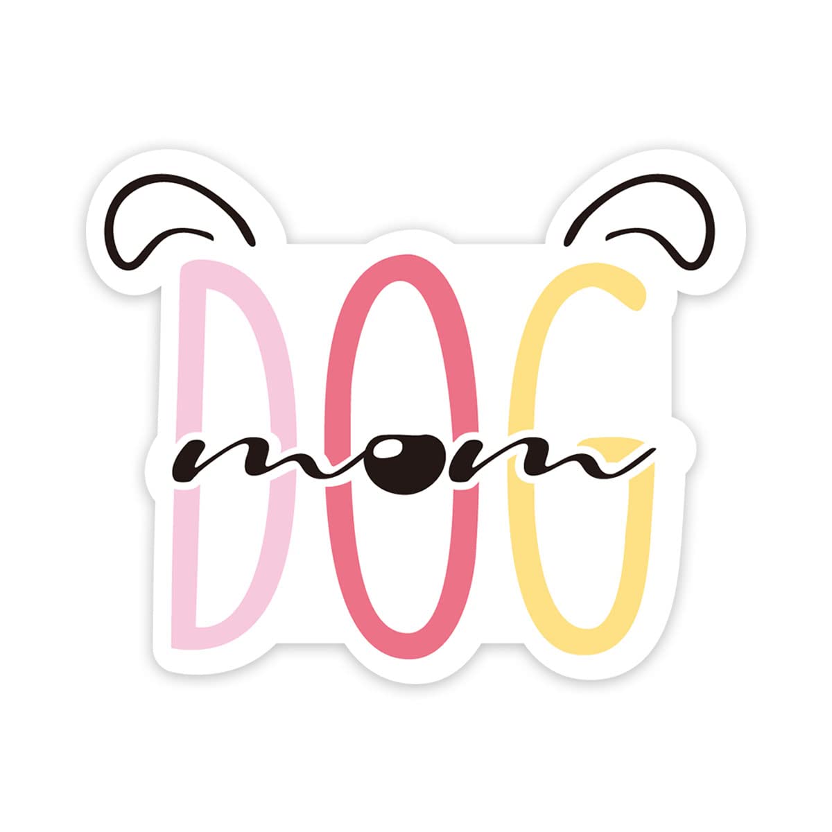 Pink Dog Mom Stickers, 2 Pack for Laptop Phone Water Bottle Car