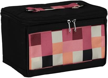Pink Checkered Sewing Kit Organizer Box
